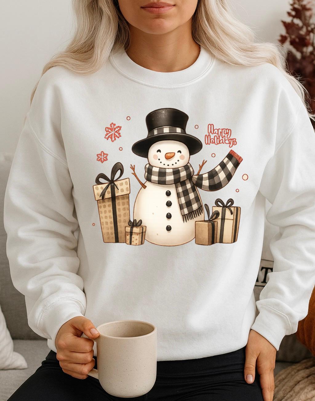 Bluza alba din bumbac 100% Om de zapada 3