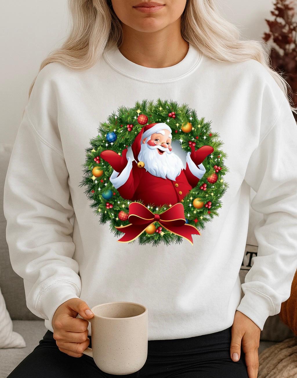 Bluza alba din bumbac 100% Happy Craciun