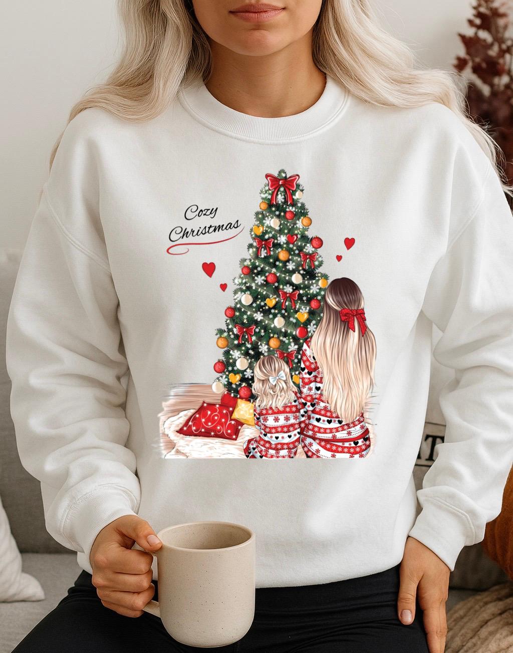 Bluza alba din bumbac 100% Merry Christmas
