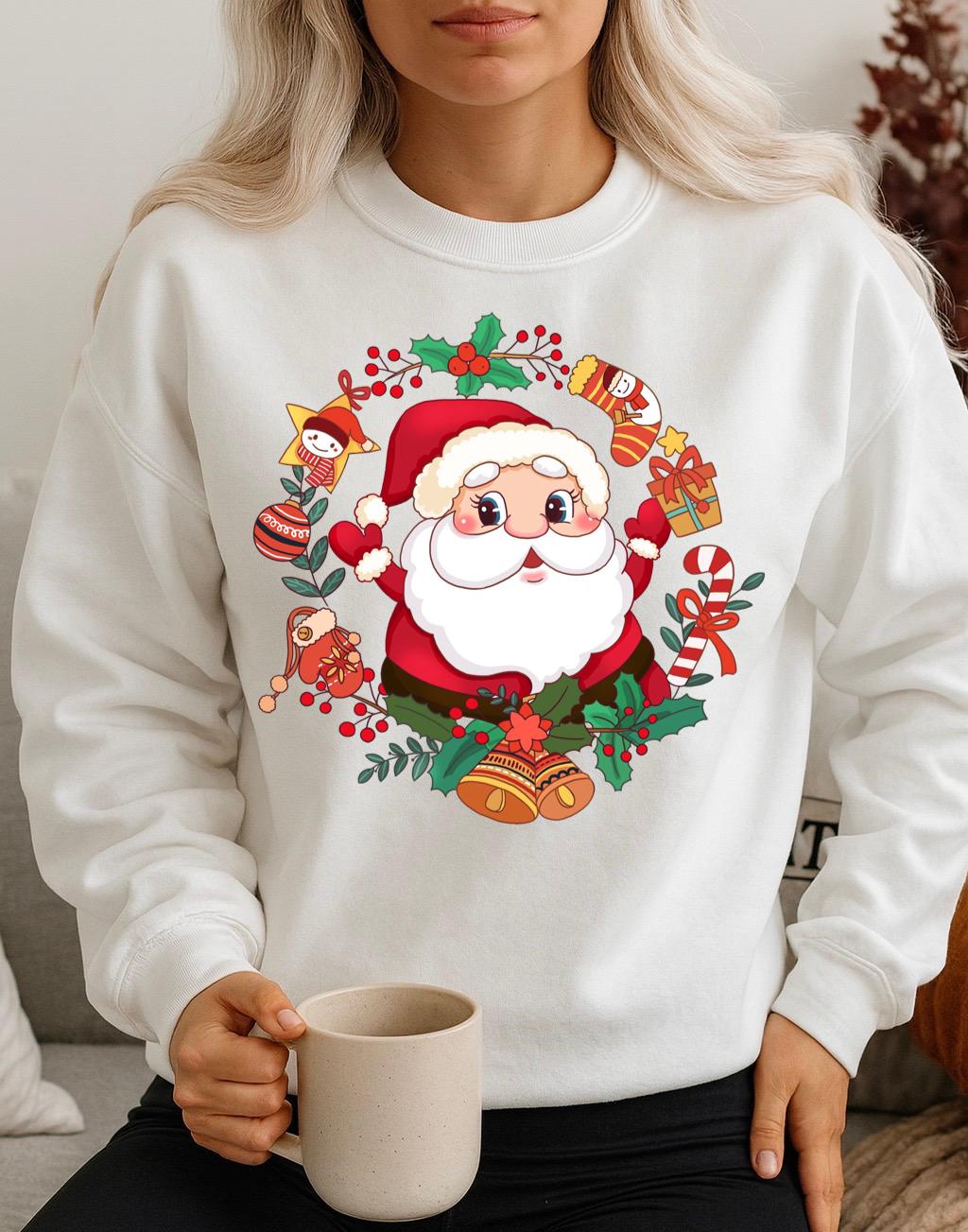 Bluza alba din bumbac 100% Santa