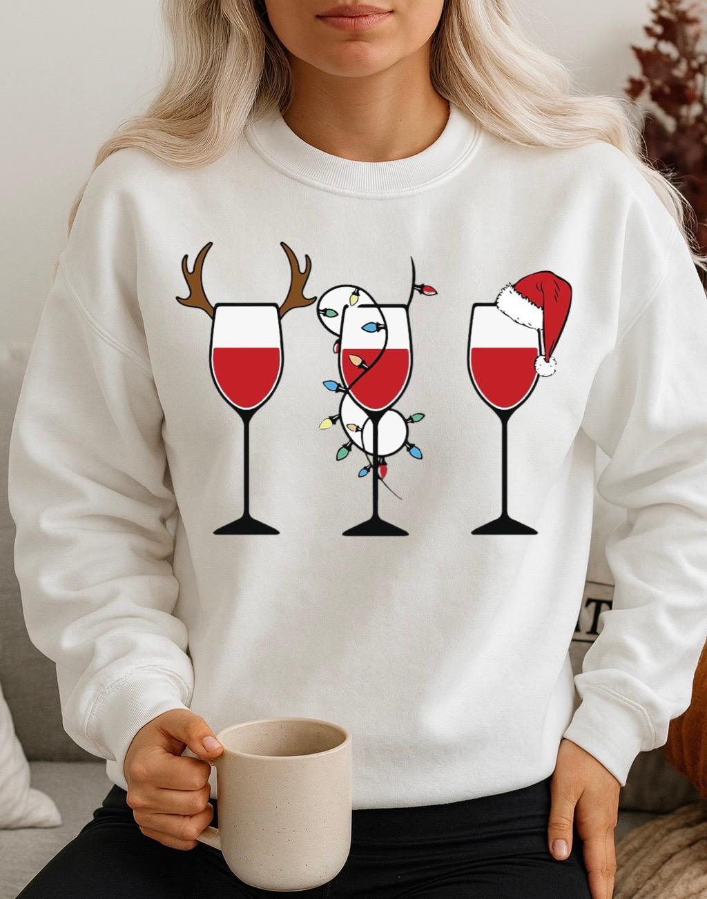 Bluza alba din bumbac 100% Craciun 3