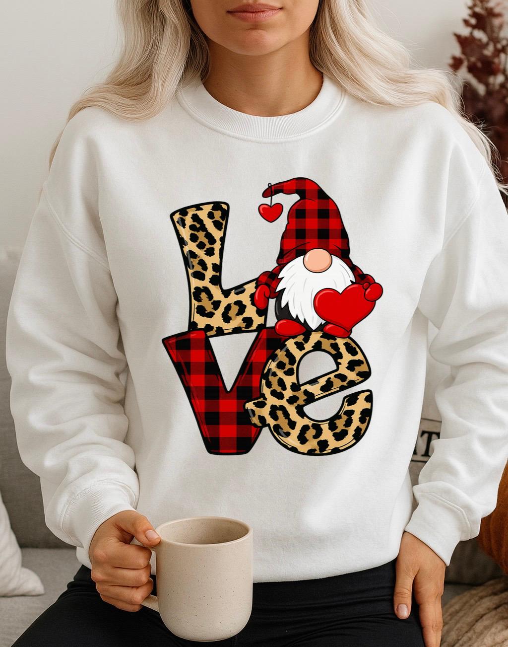 Bluza alba din bumbac 100% Love Red 2