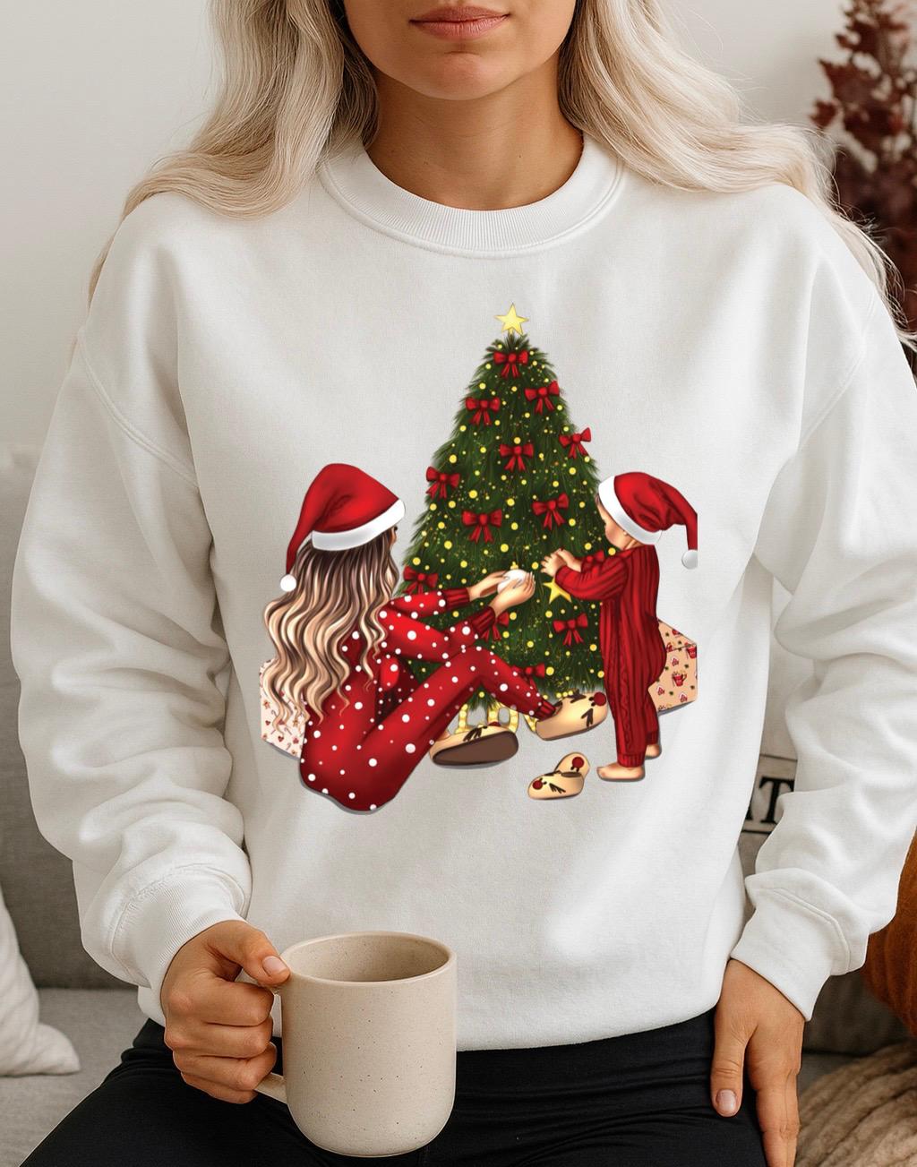 Bluza alba din bumbac 100% Christmas With Love