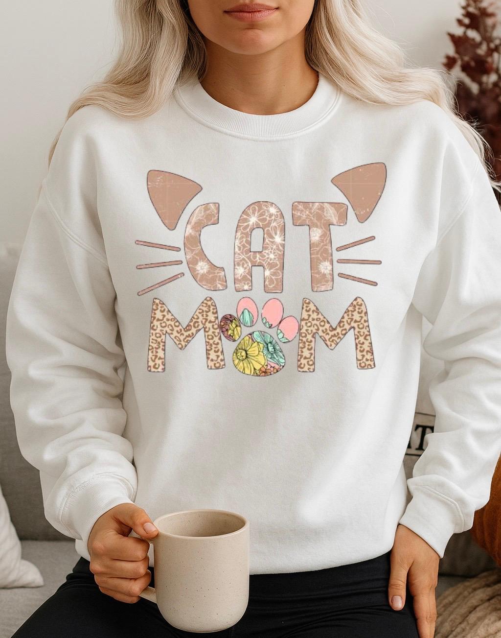 Bluza Alba Dama din Bumbac 100% Cat Mom