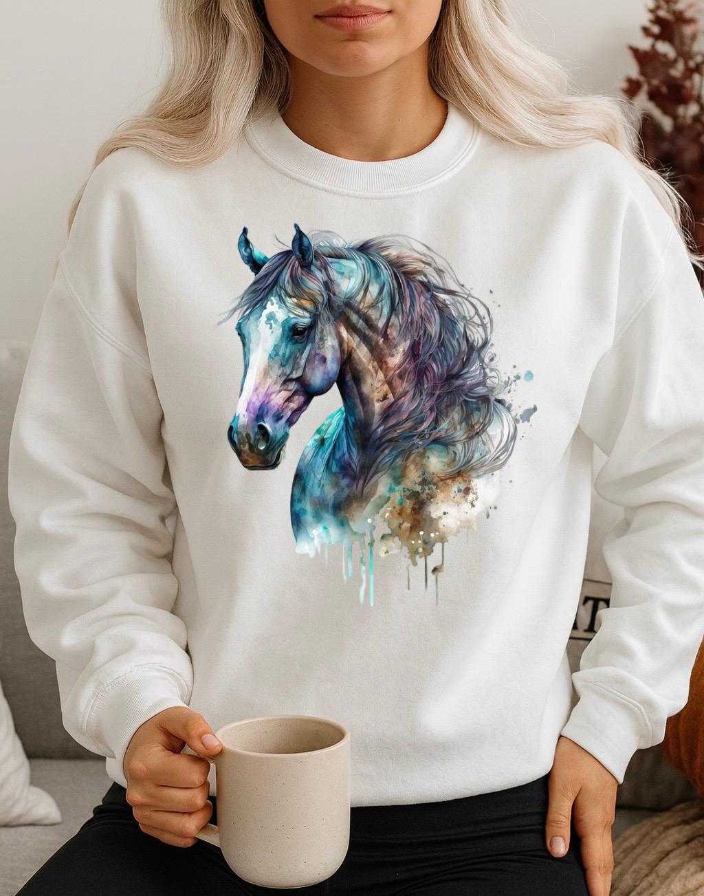 Bluza Alba Dama din Bumbac 100% Horse