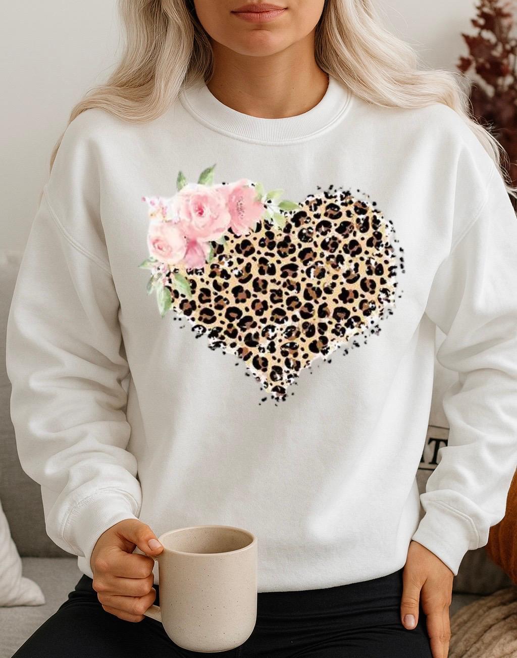Bluza alba din bumbac 100% Heart Flower