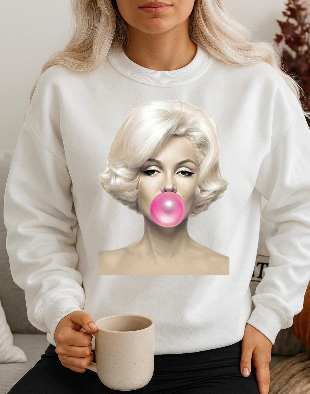 Bluza Alba Dama din Bumbac 100% Marilyn Monroe
