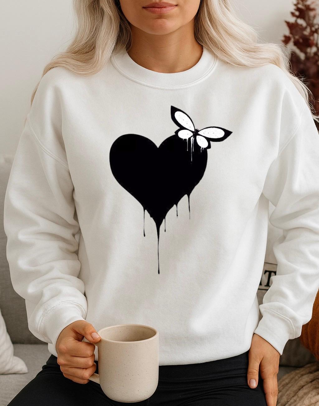 Bluza Alba Dama din Bumbac 100% Black Heart