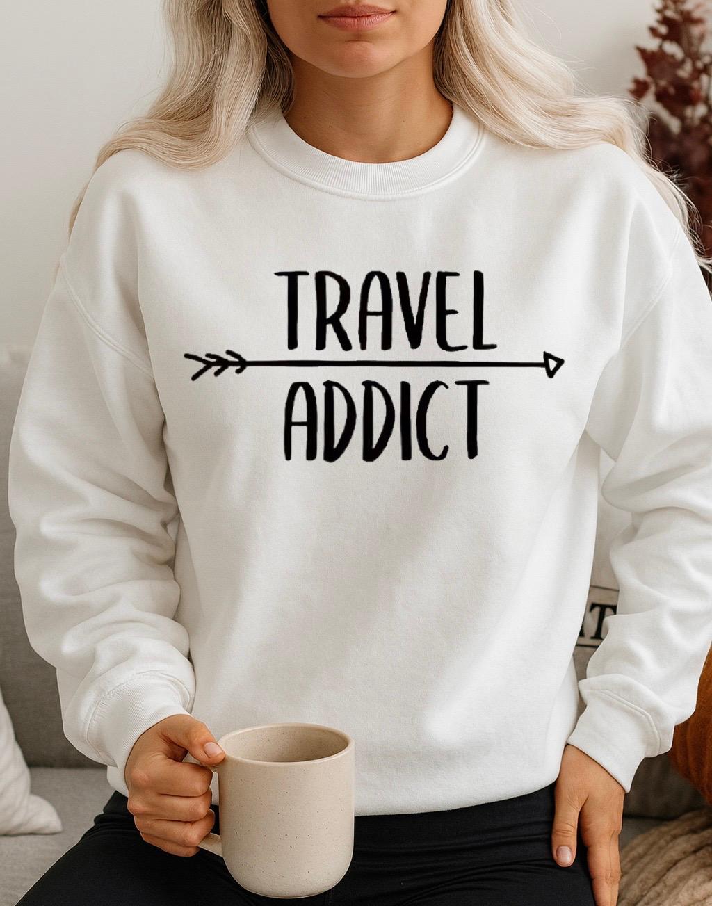 Bluza Alba Dama din Bumbac 100% Travel Addict