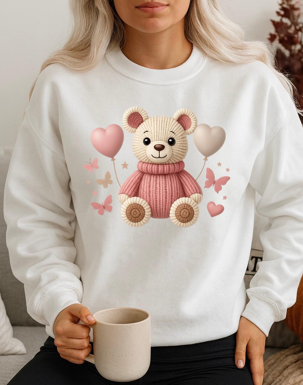 Bluza Alba Dama din Bumbac 100% Pink Bear