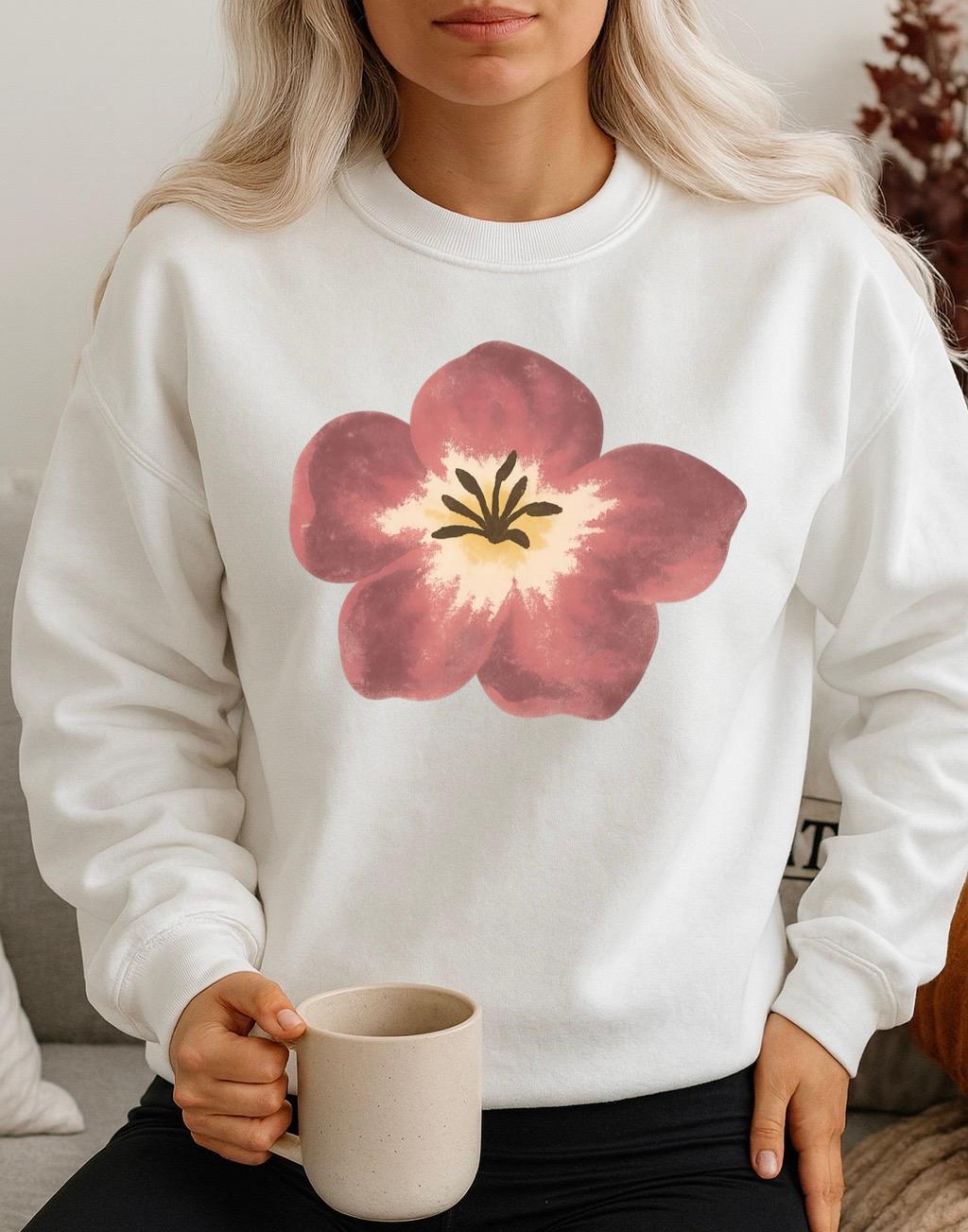 Bluza Alba Dama din Bumbac 100% One Flower