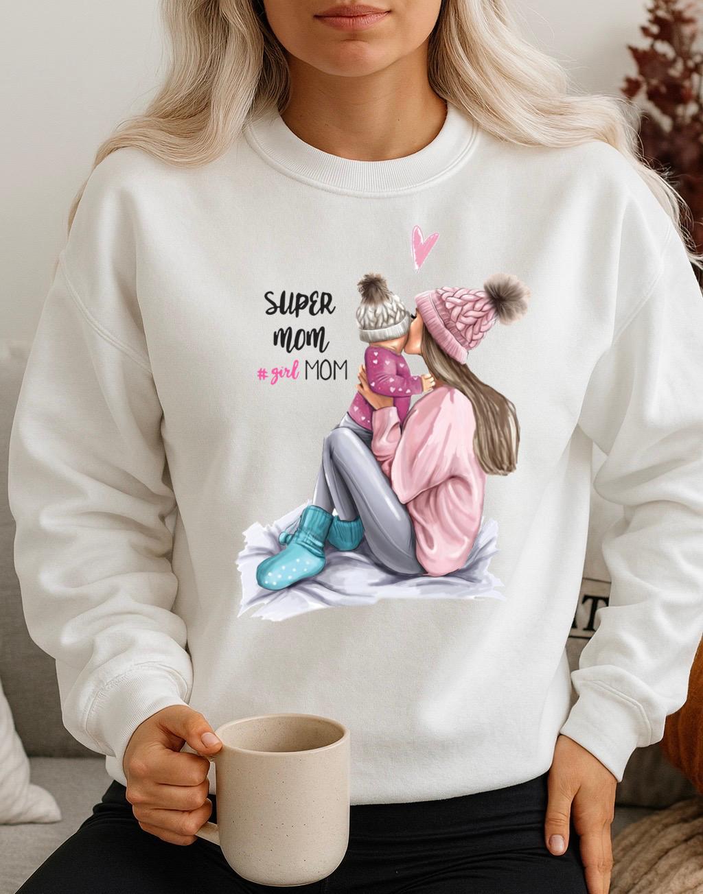 Bluza Alba Dama din Bumbac 100% Super Mom Pink
