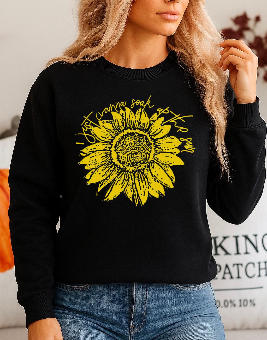 Bluza Neagra Dama din Bumbac 100% Yellow Flower 5