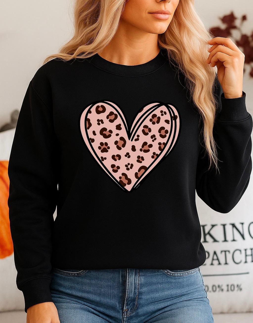 Bluza Neagra Dama din Bumbac 100% Rose Heart