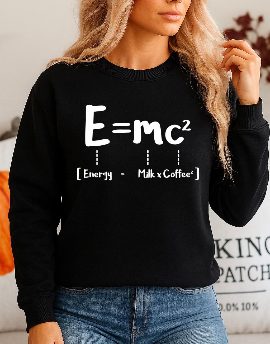 Bluza neagra din bumbac 100% E=Mc2