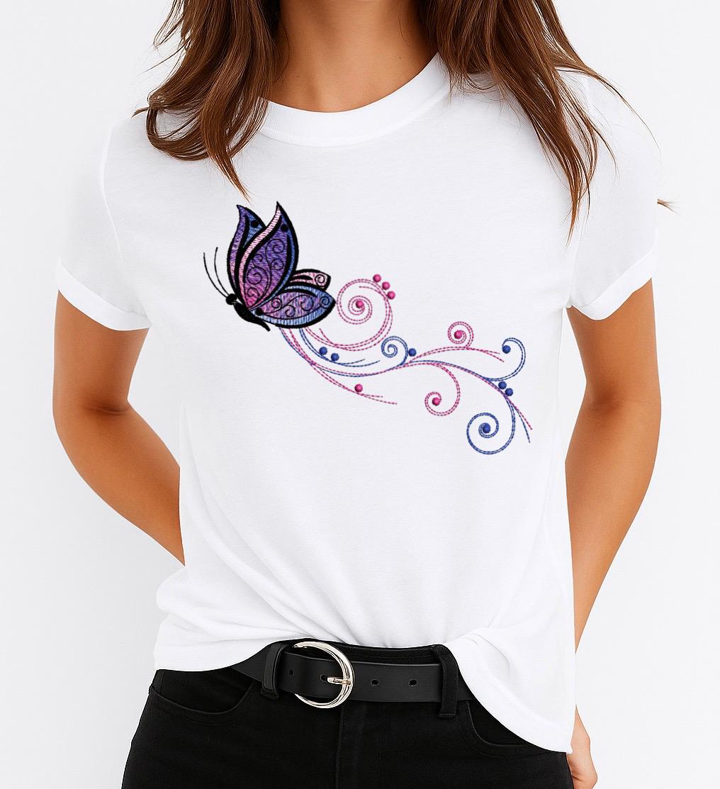 Tricou dama din bumbac 100% One Butterfly