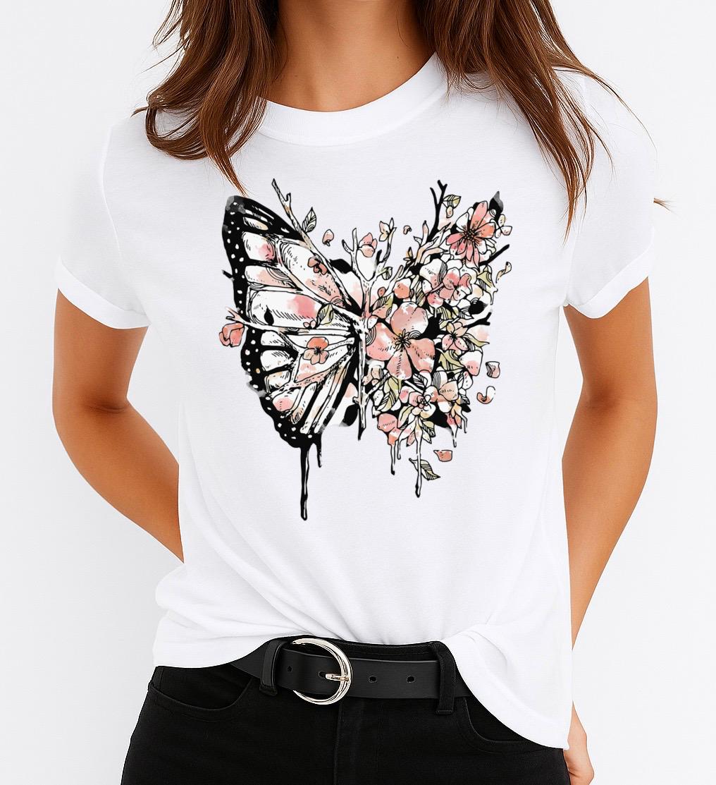 Tricou dama din bumbac 100% Butterfly 15