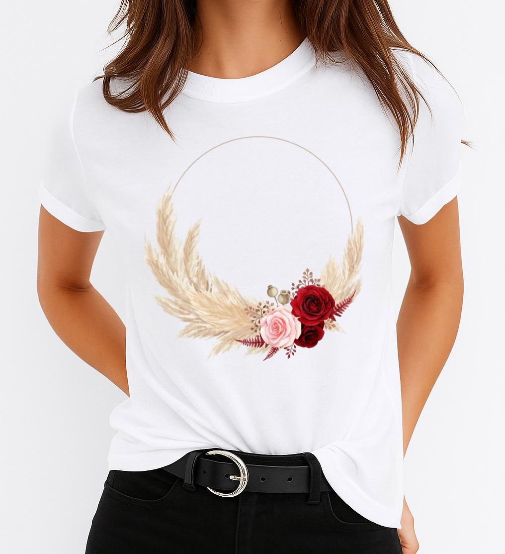 Tricou dama din bumbac 100% Inel Cu Flori