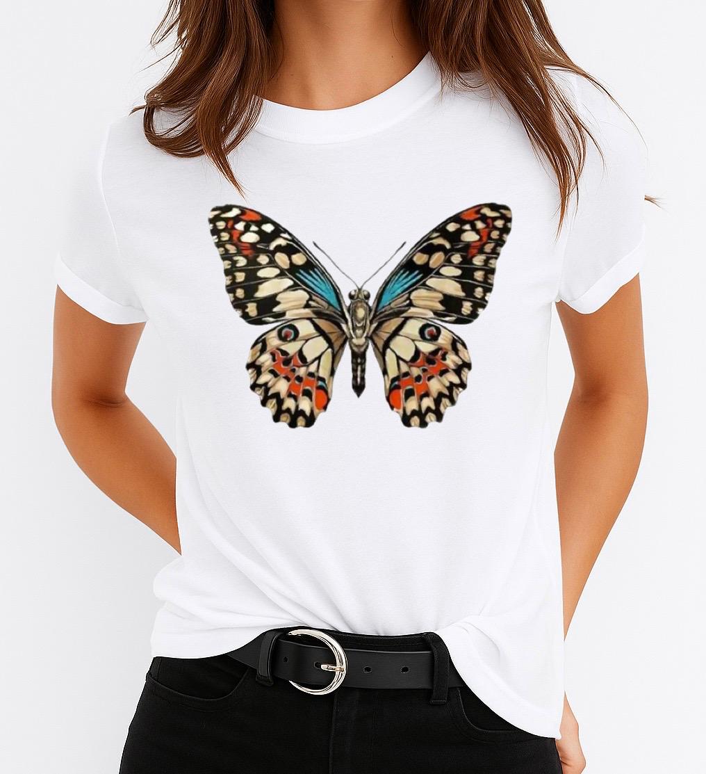 Tricou dama din bumbac 100% Big Butterfly 10