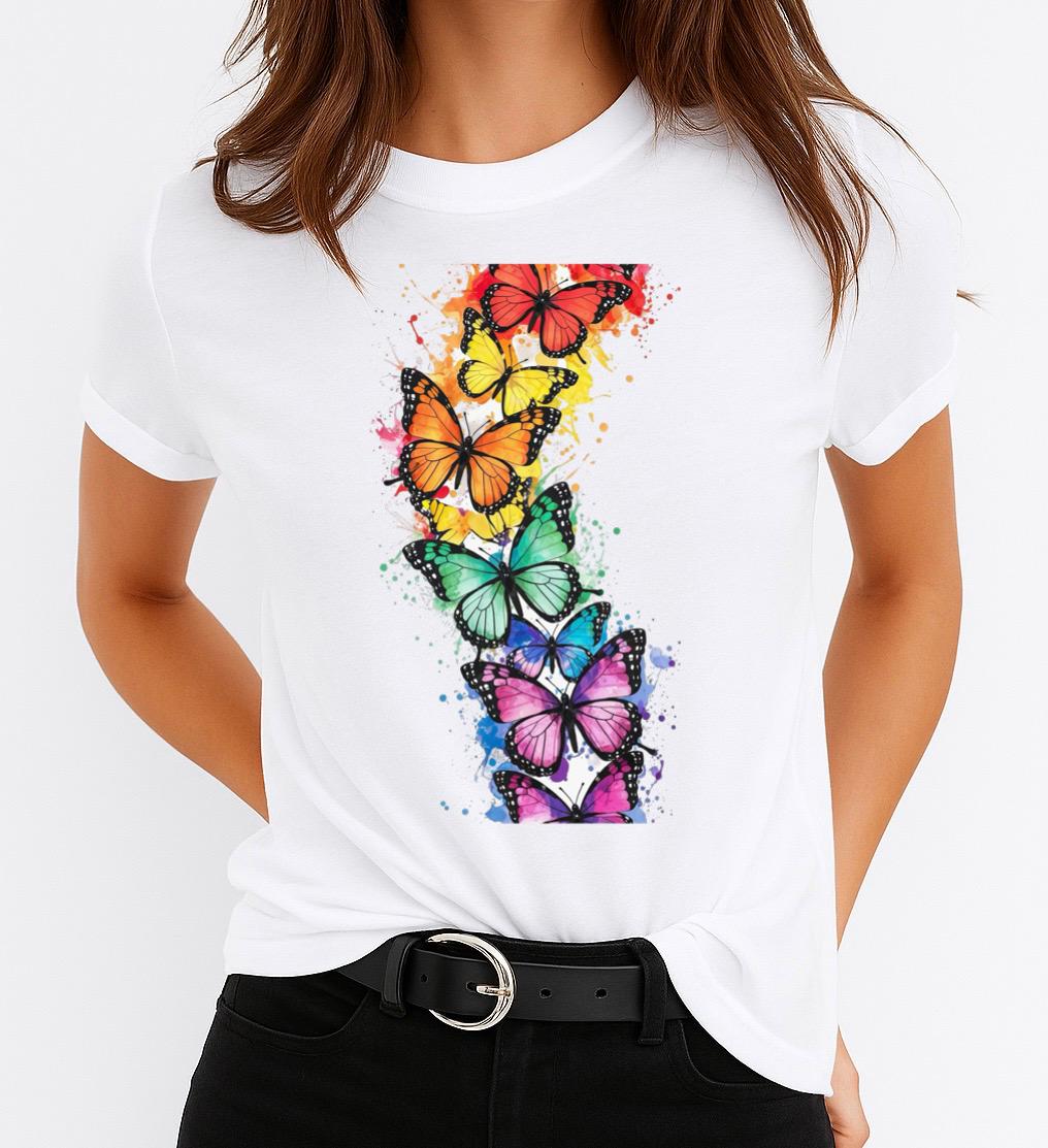 Tricou dama din bumbac 100% 5 Fluturi