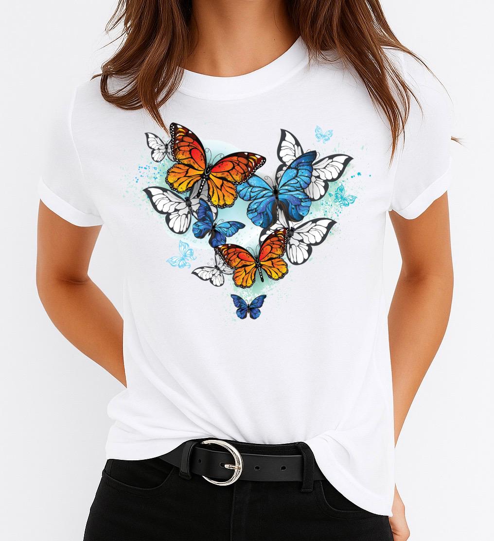 Tricou dama din bumbac 100% 10 Butterflies