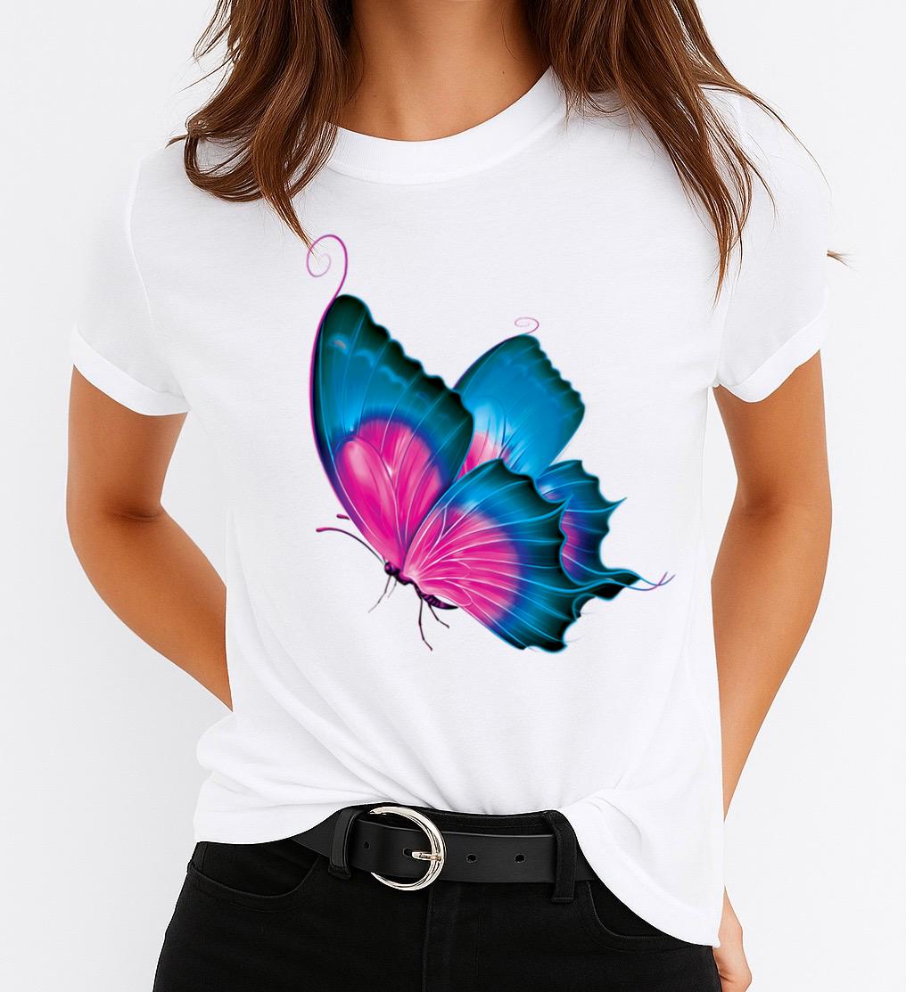 Tricou dama din bumbac 100% Fluture Mare