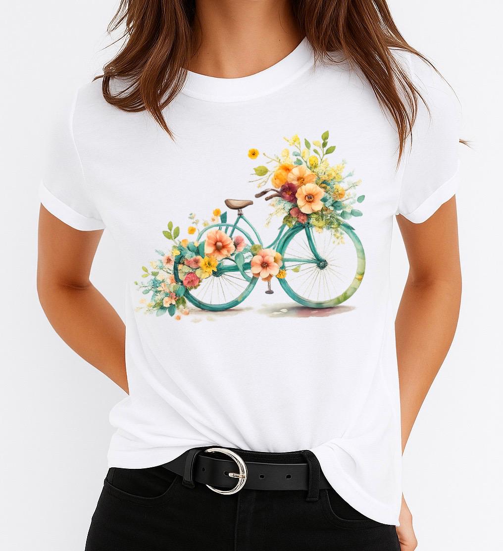 Tricou dama din bumbac 100% Bicicleta