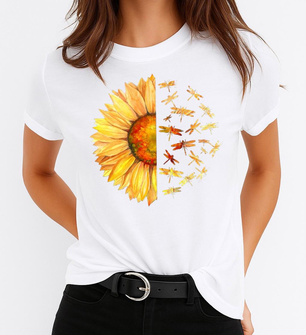 Tricou Alb Dama din Bumbac 100% - New Nice Yellow
