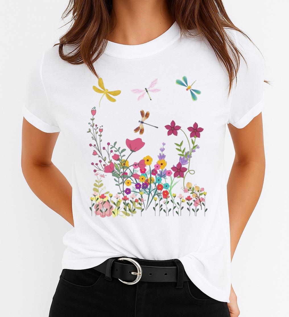 Tricou dama din bumbac 100% More Flowers 2