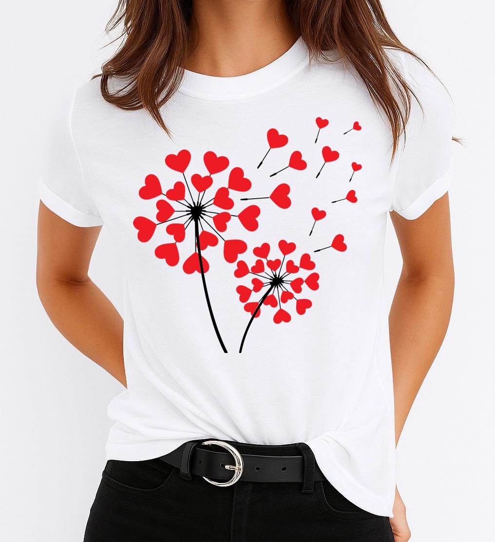Tricou dama din bumbac 100% Red Heart Flowers 4