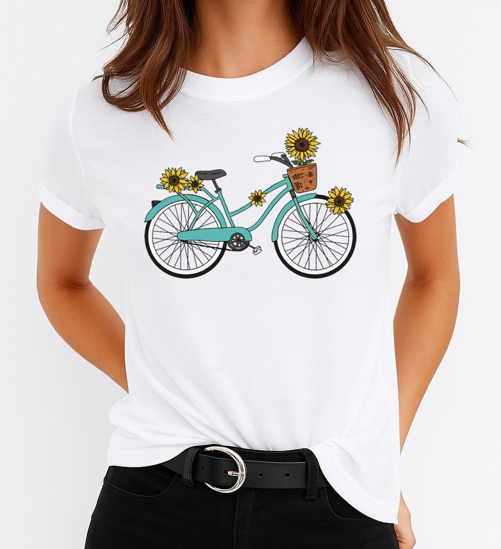 Tricou Dama Bicicleta – Bumbac 100%
