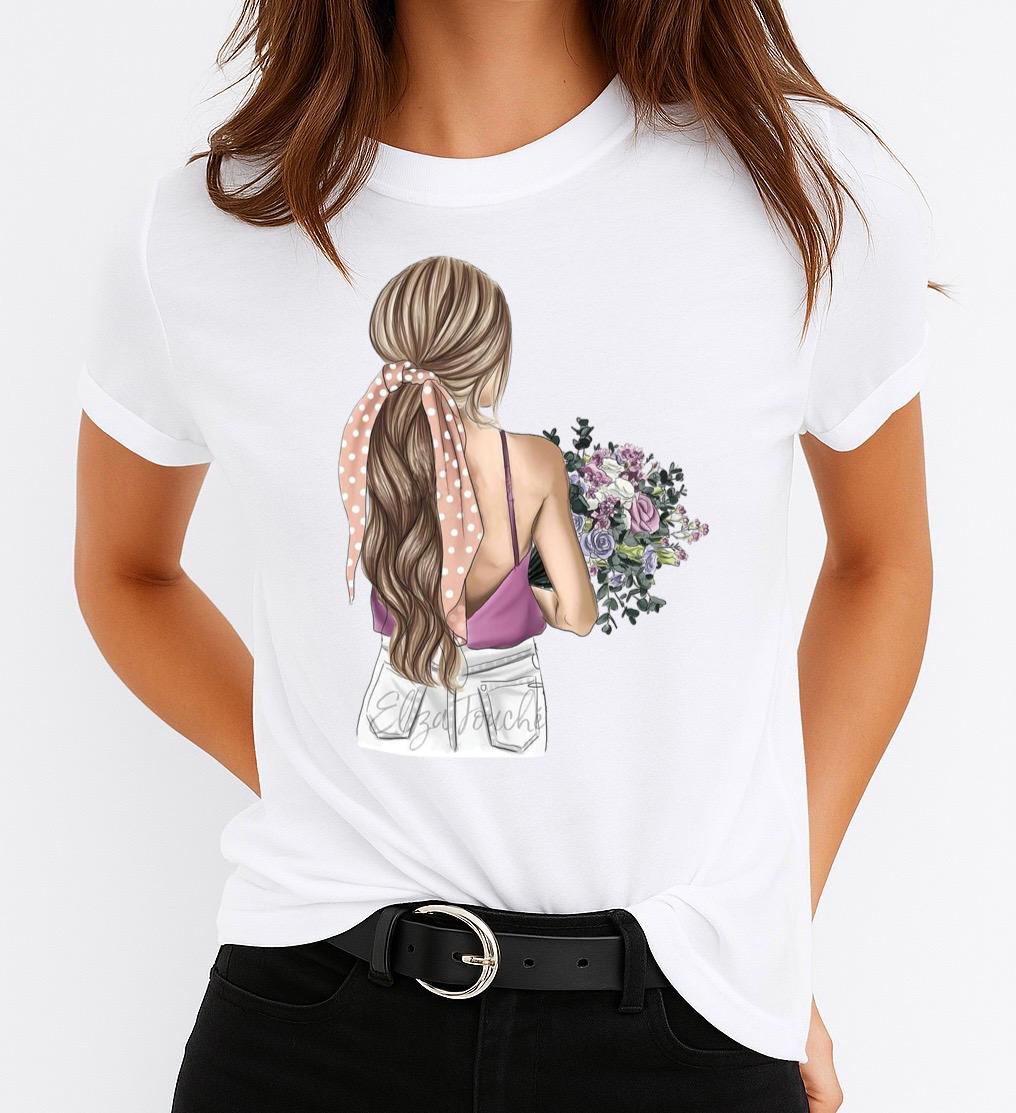 Tricou dama din bumbac 100% My Flowers
