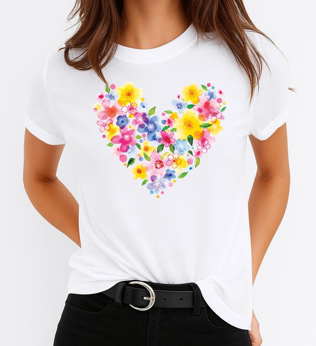 Tricou dama din bumbac 100% Spring Heart