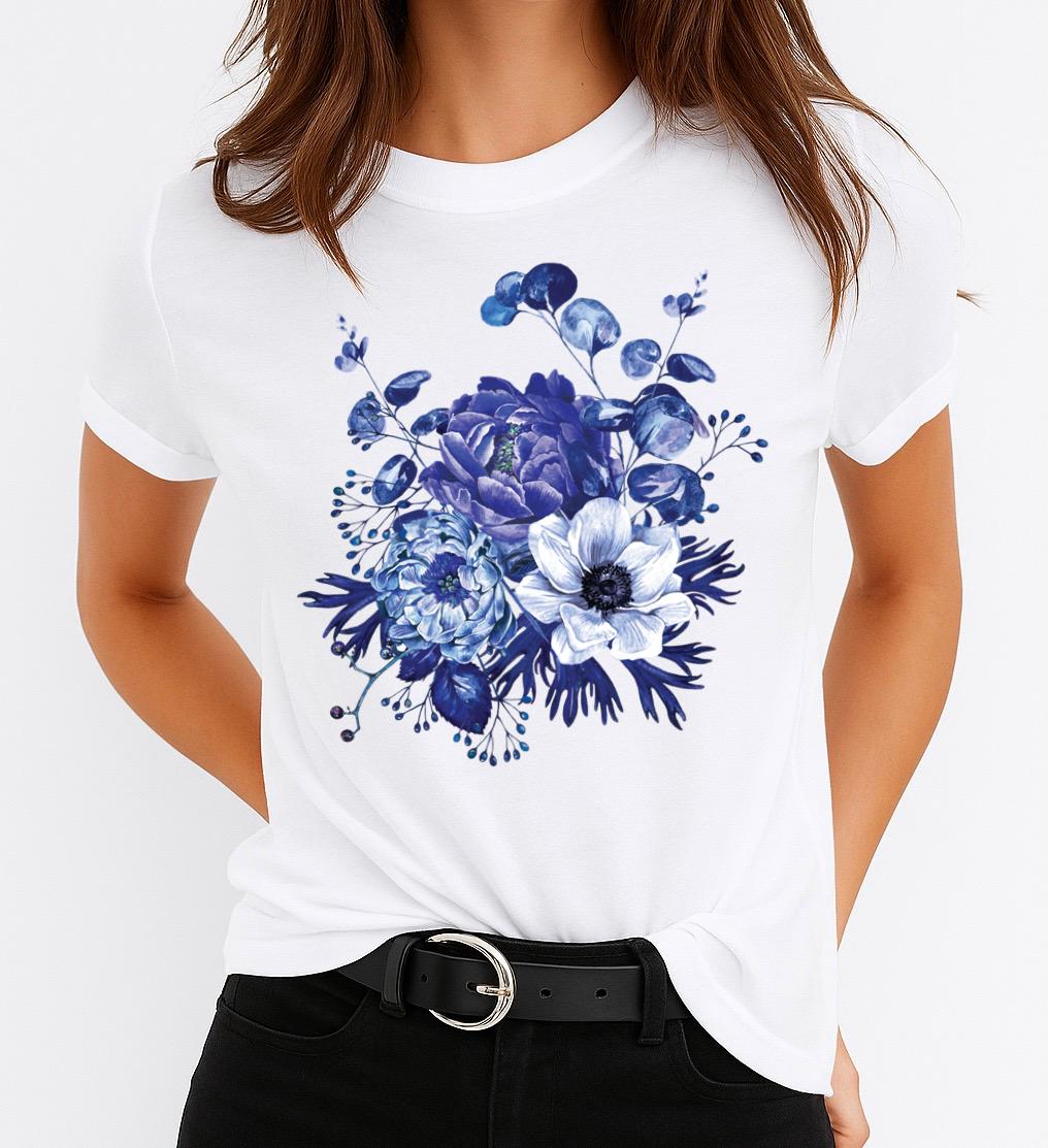 Tricou dama din bumbac 100% More Flowers 6