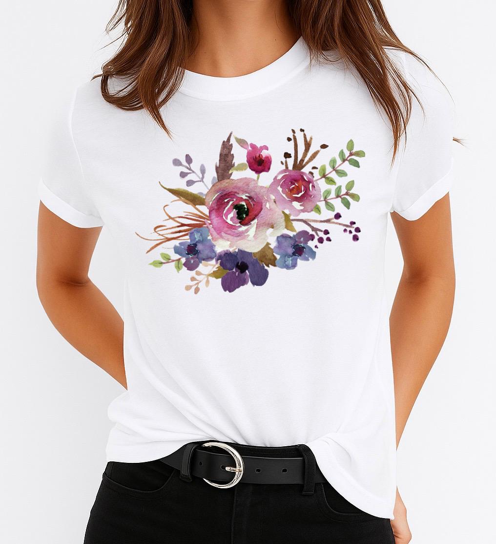Tricou dama din bumbac 100% More Flowers 8