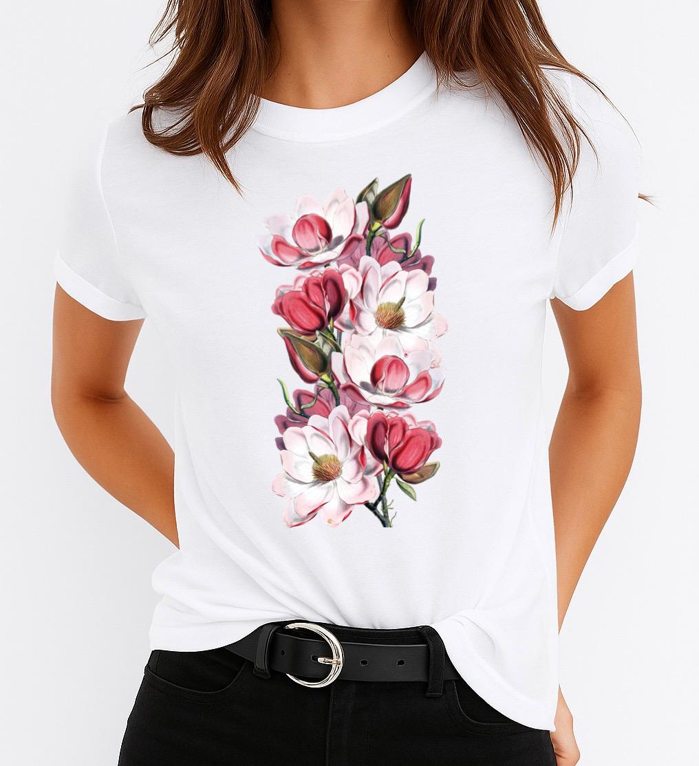 Tricou dama din bumbac 100% More Flowers 9