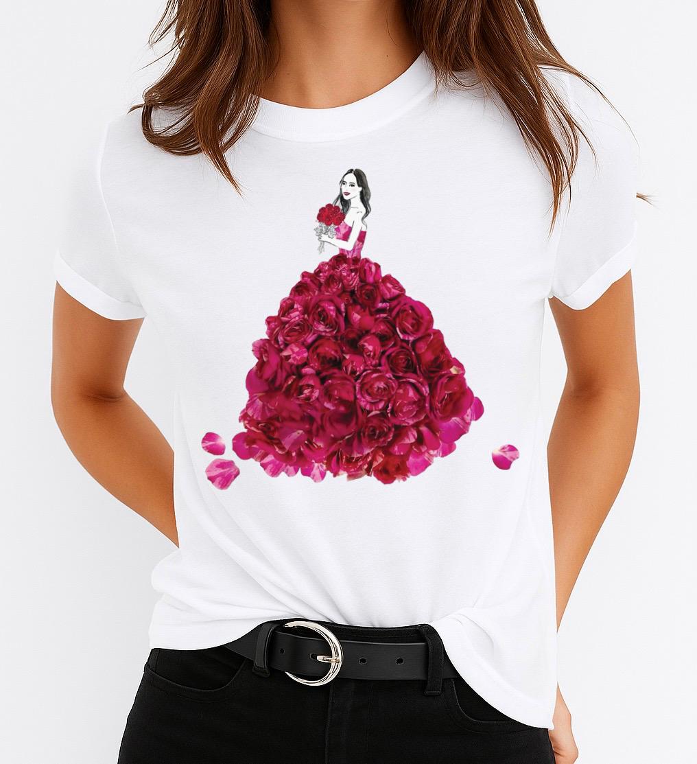 Tricou dama din bumbac 100% Red Dress 3