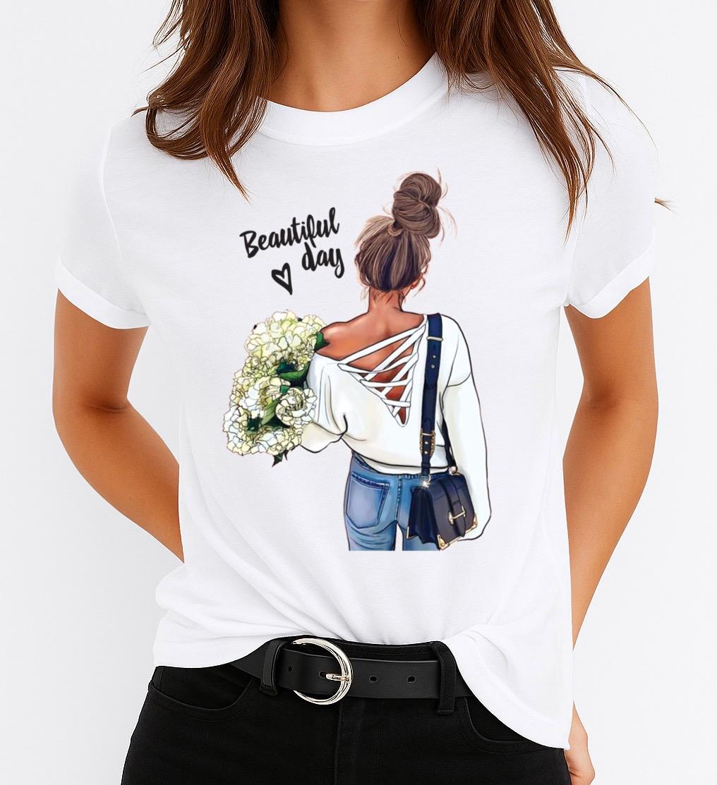 Tricou dama din bumbac 100% Beautiful Day
