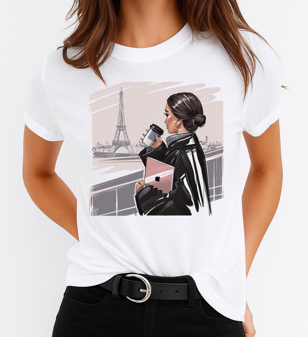 Tricou dama din bumbac 100% Paris 2
