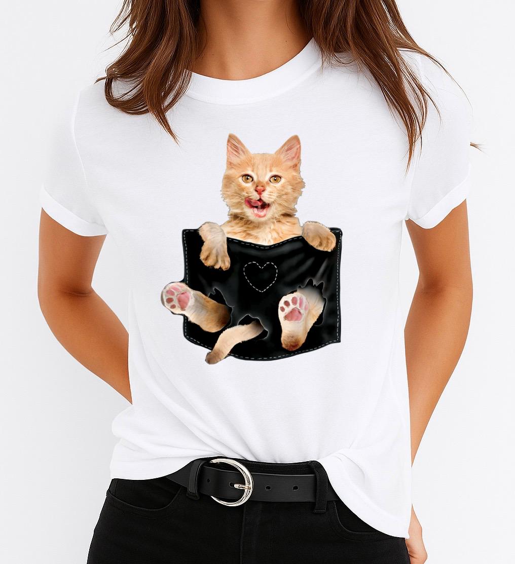 Tricou dama din bumbac 100% New Cat