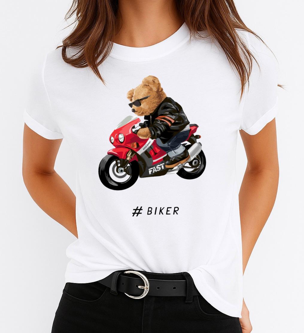 Tricou dama din bumbac 100% Biker