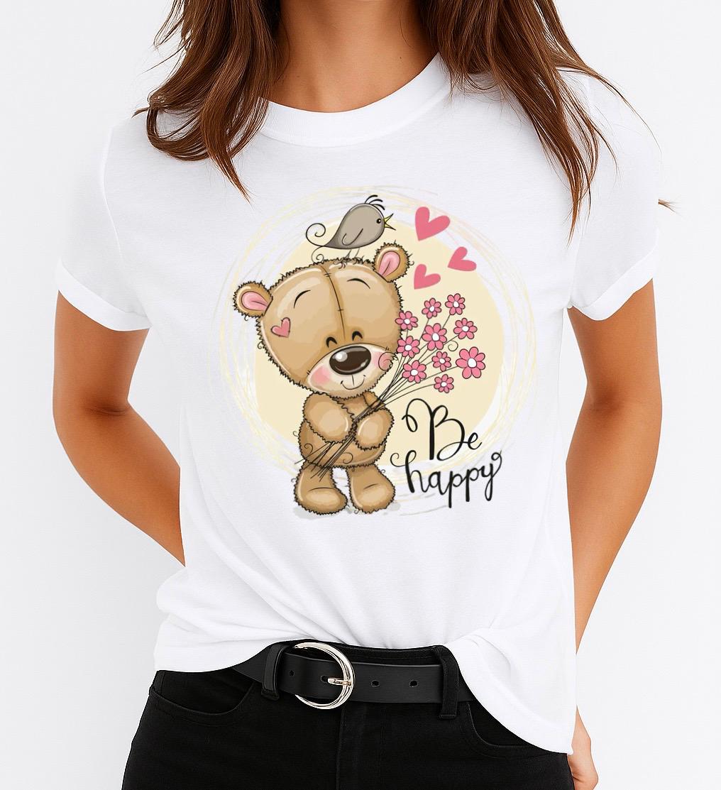 Tricou dama din bumbac 100% Happy