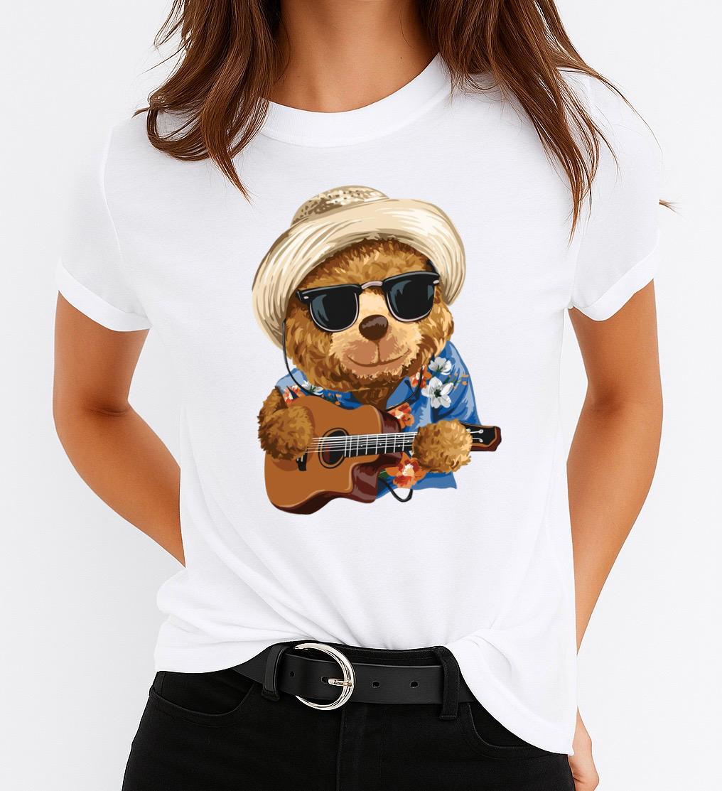 Tricou Alb Dama din Bumbac 100% - Song