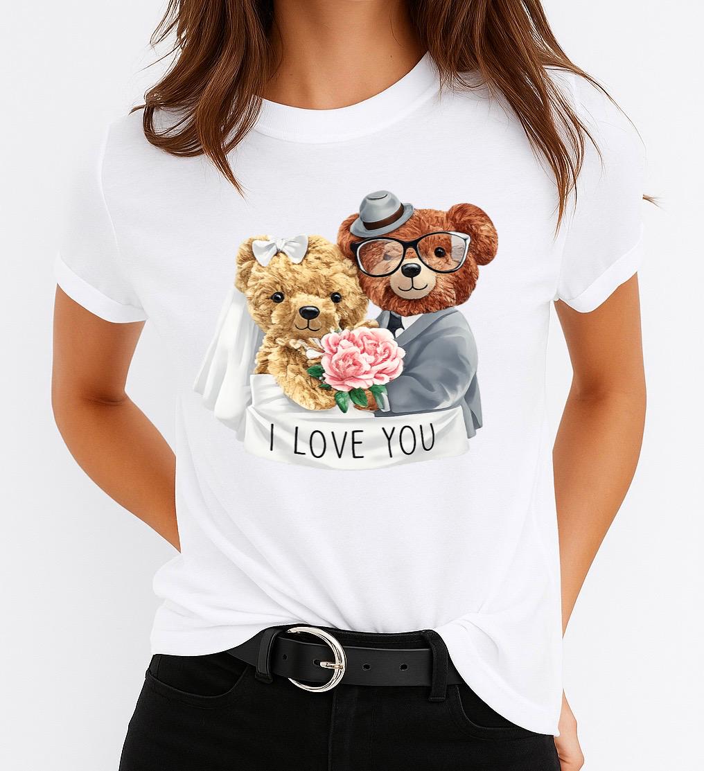 Tricou dama din bumbac 100% I Love You