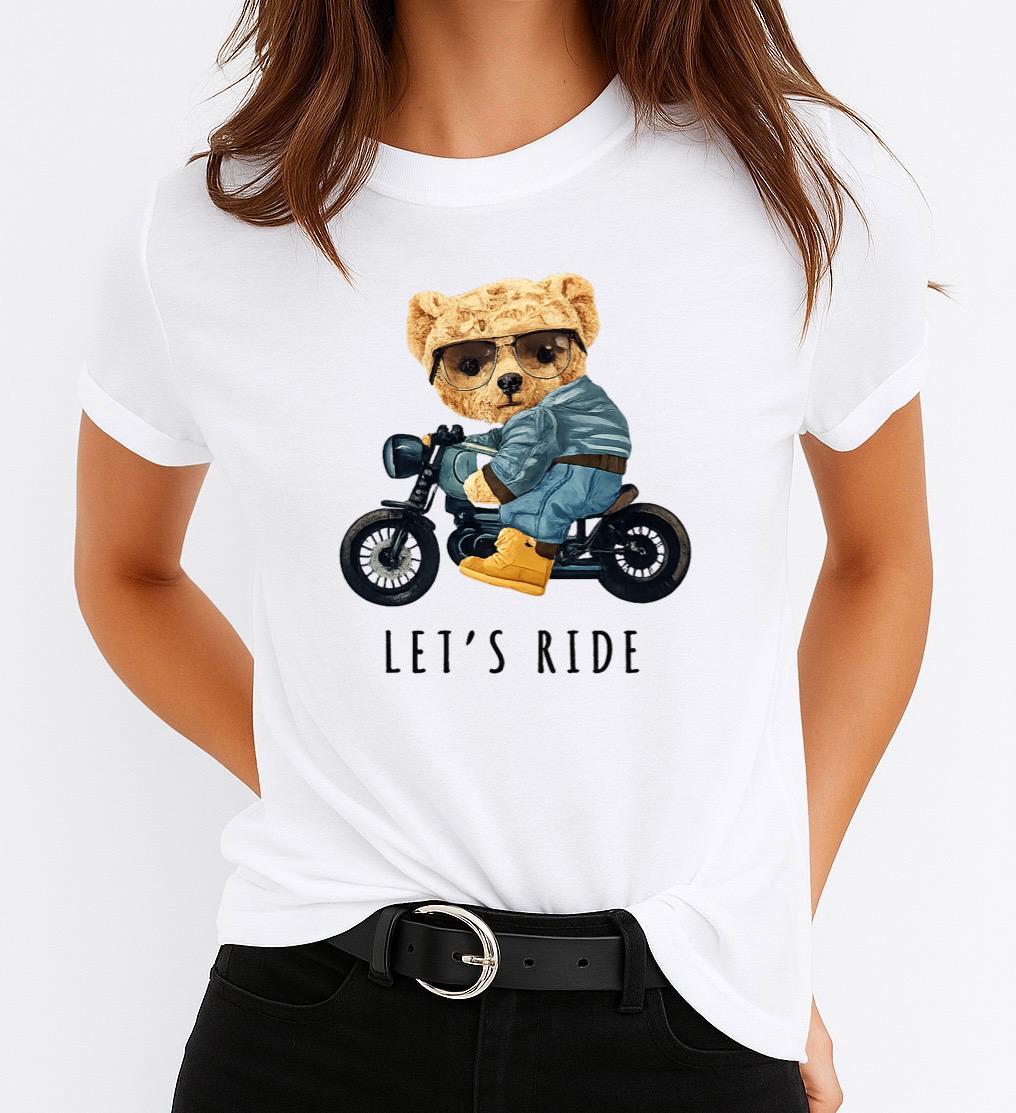 Tricou dama din bumbac 100% Let's Ride