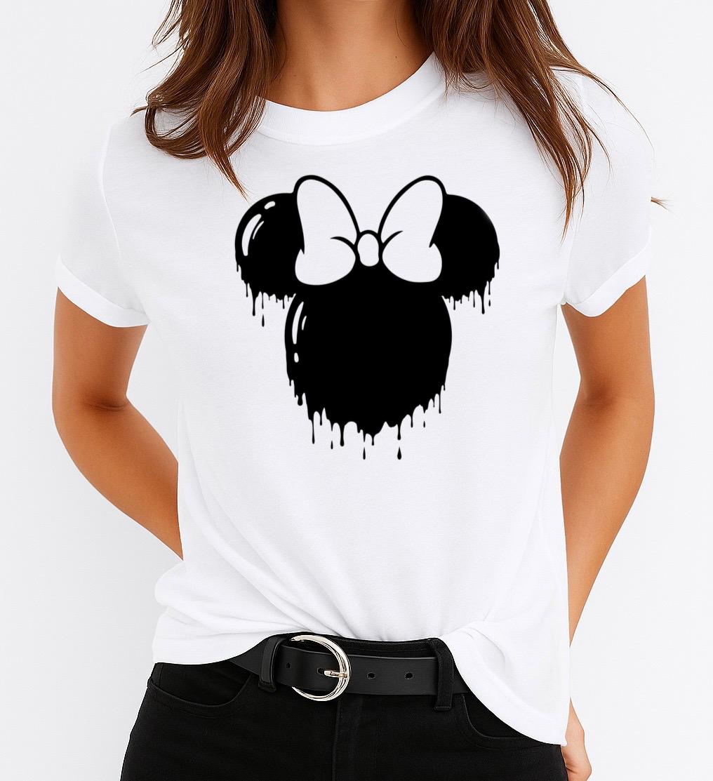 Tricou Alb Dama din Bumbac 100% - Black Nino 2