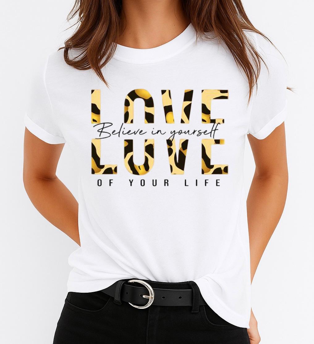 Tricou Alb Dama din Bumbac 100% - Believe