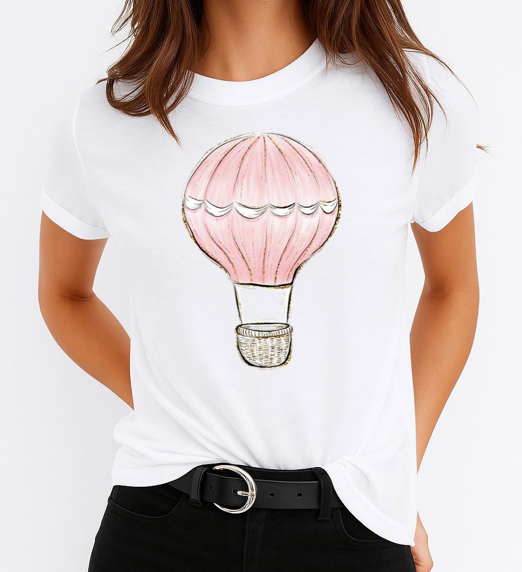 Tricou Alb Dama din Bumbac 100% - Basket