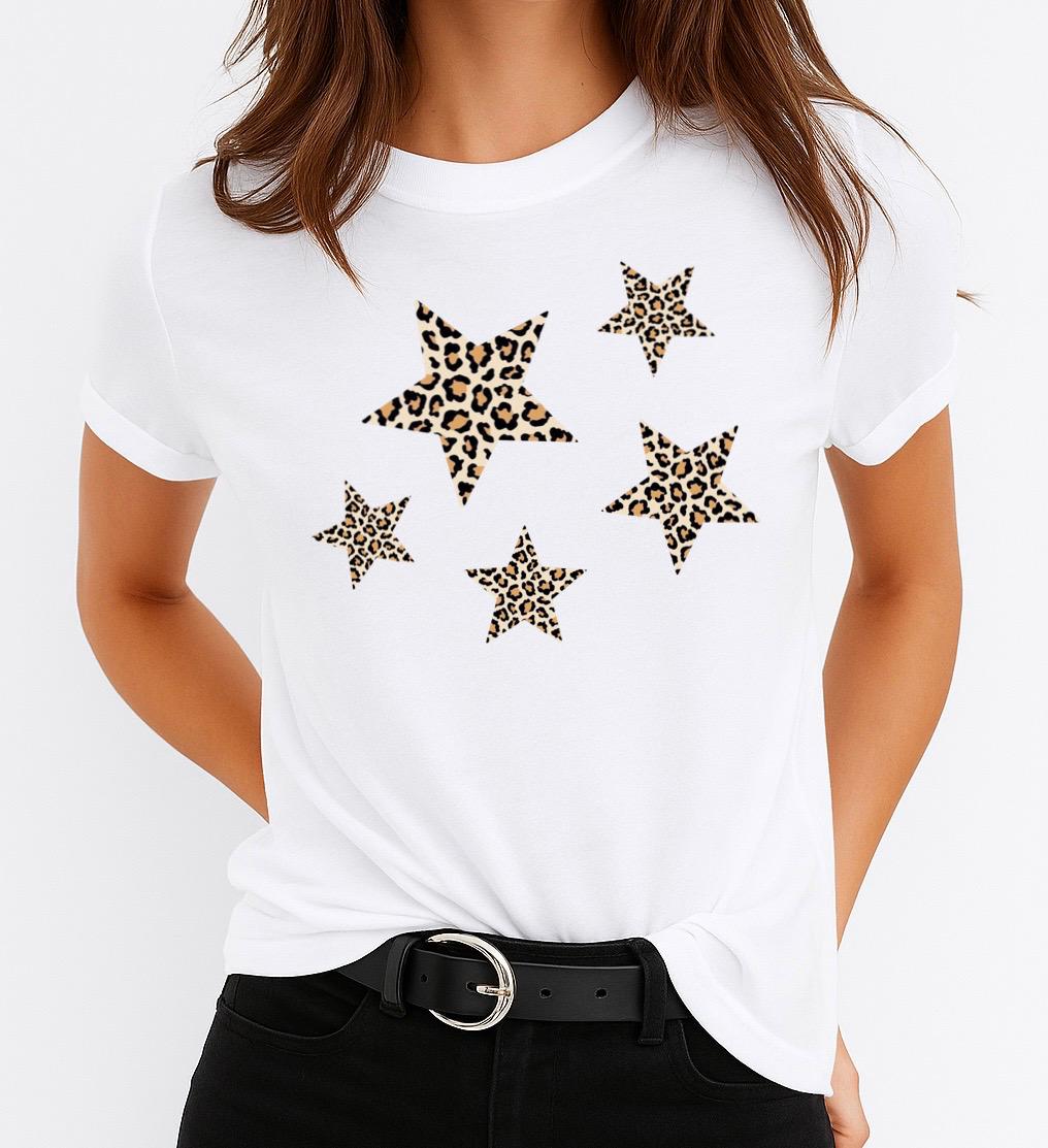Tricou dama din bumbac 100% White Stars