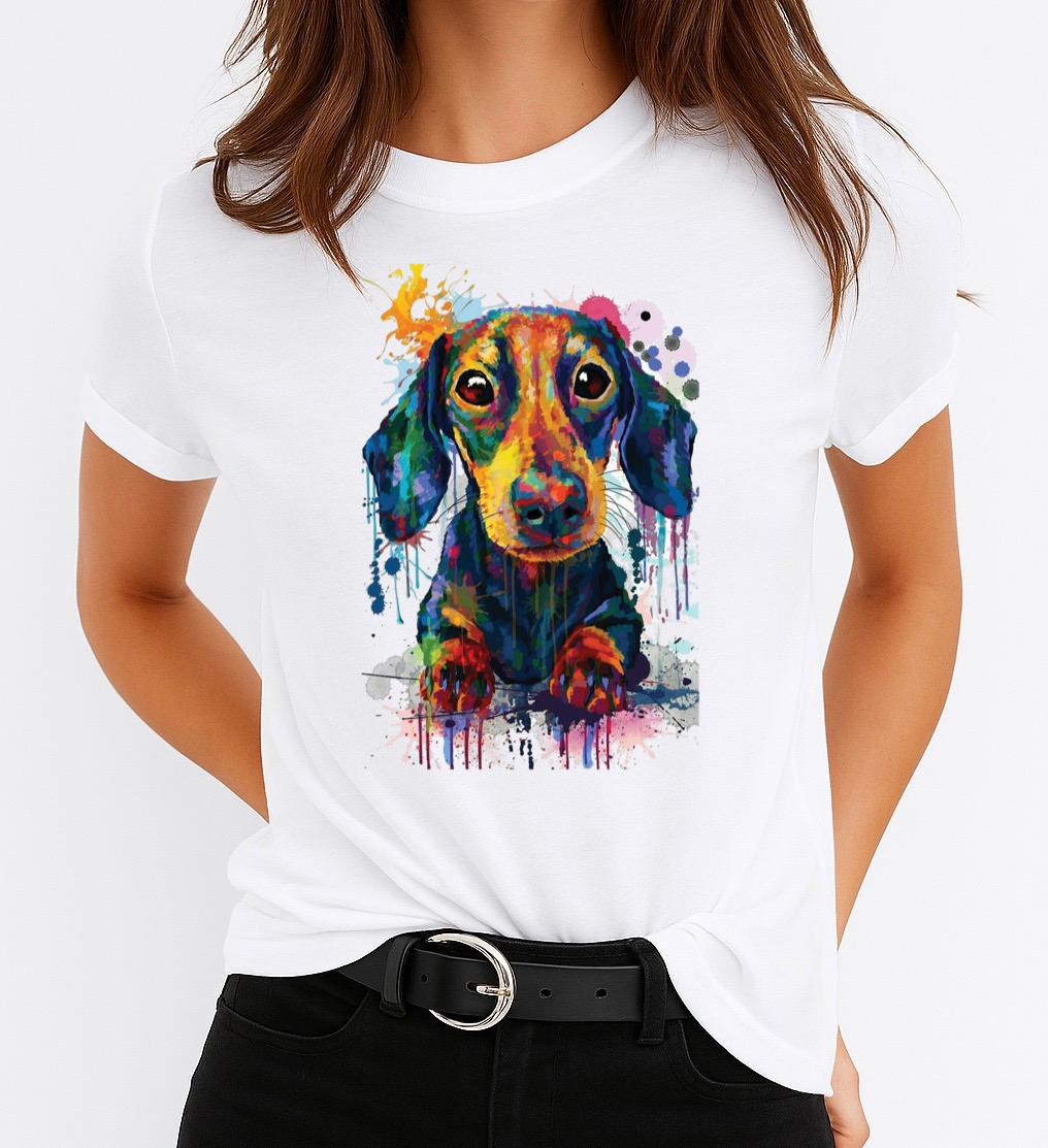 Tricou dama din bumbac 100% Colored Dogg